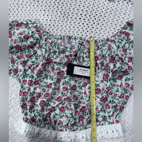 NEW WOMENS BATSHEVA MEDIUM Floral Off-Shoulder Top - Picture 4 of 13